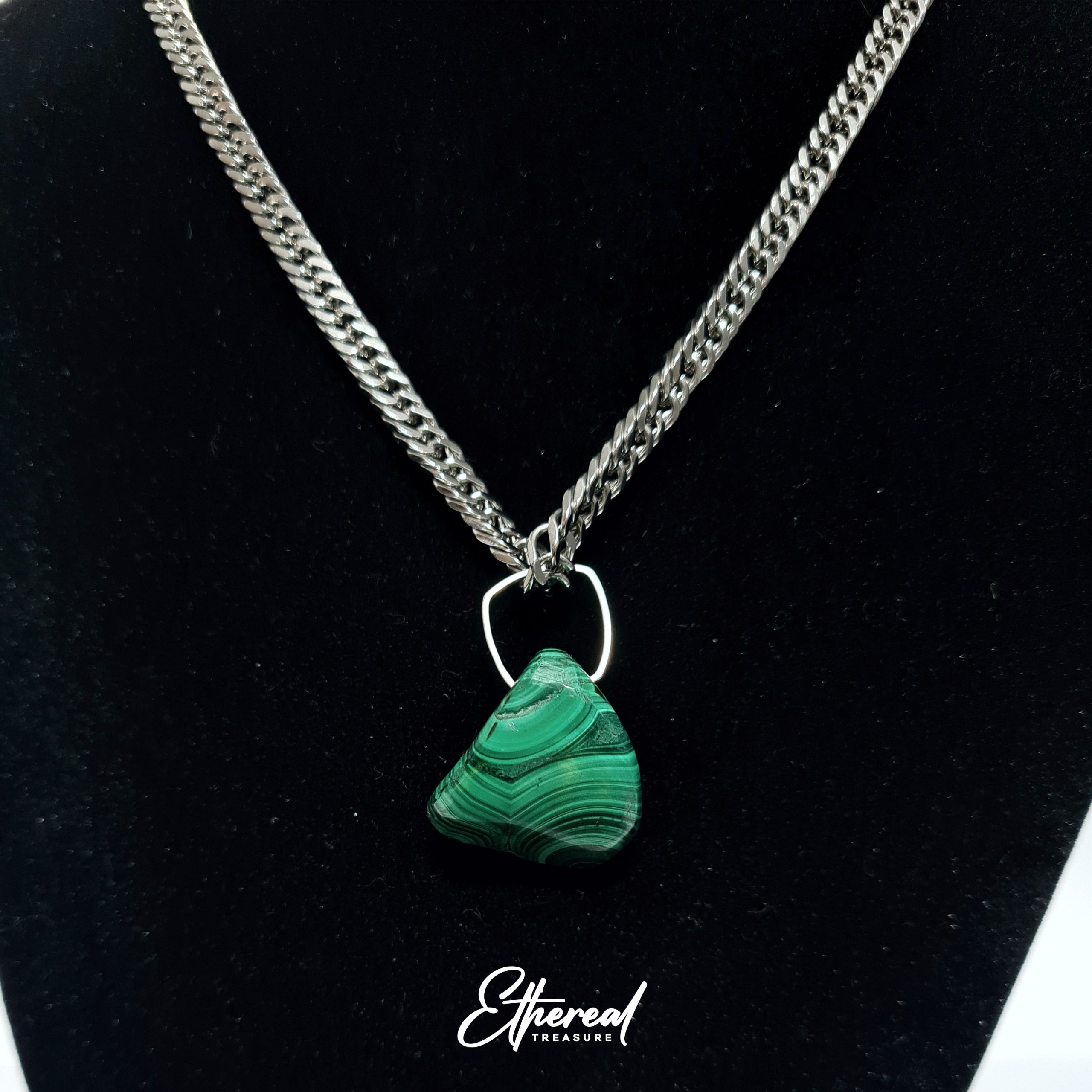 Malachite - Stainless Steel Chain