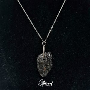 Black Tourmaline - Stainless Steel Chain